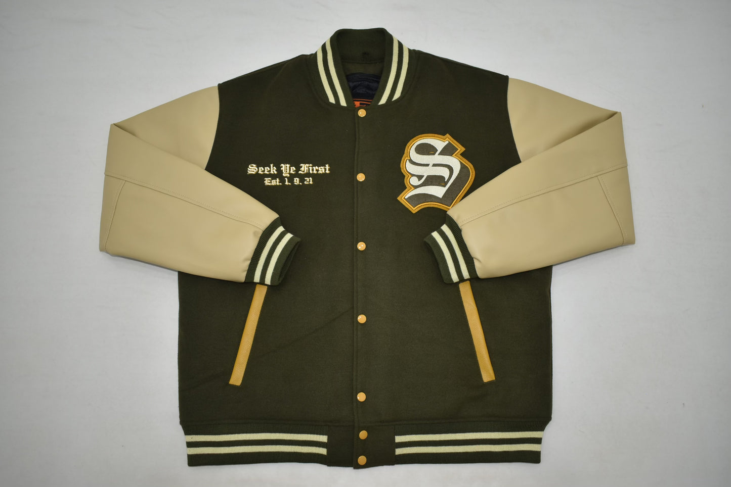 Green and Gold Letterman Jacket