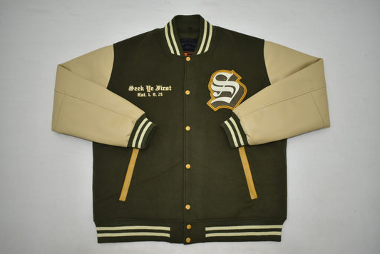 Green and Gold Letterman Jacket