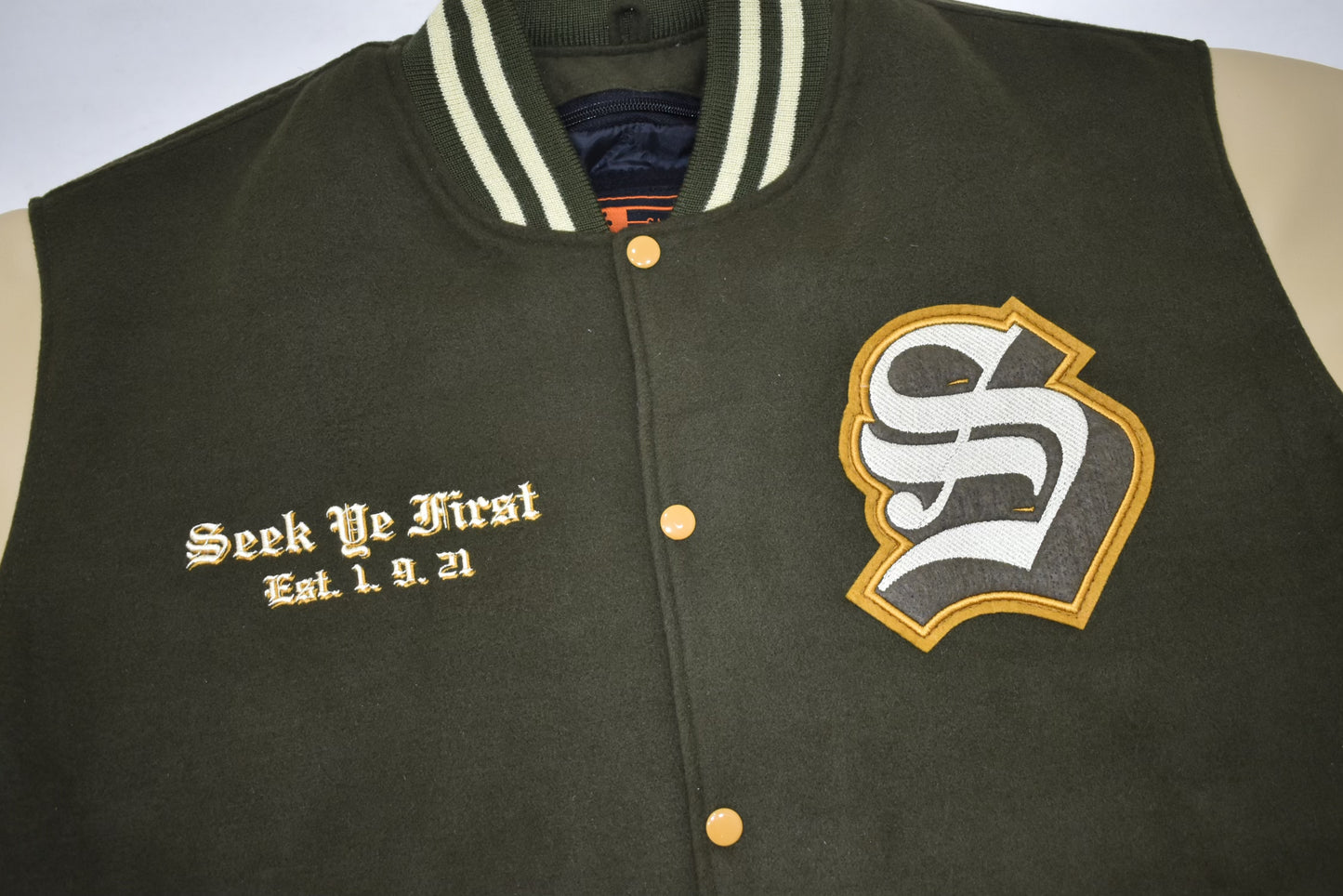 Green and Gold Letterman Jacket