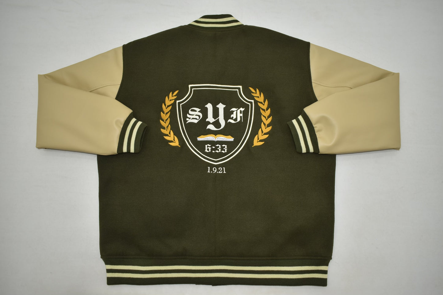 Green and Gold Letterman Jacket