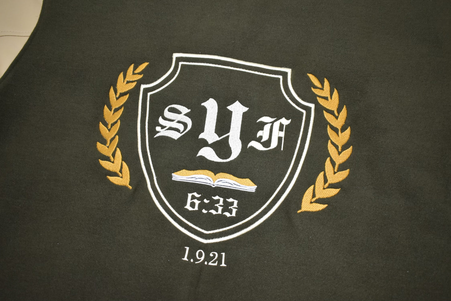 Green and Gold Letterman Jacket