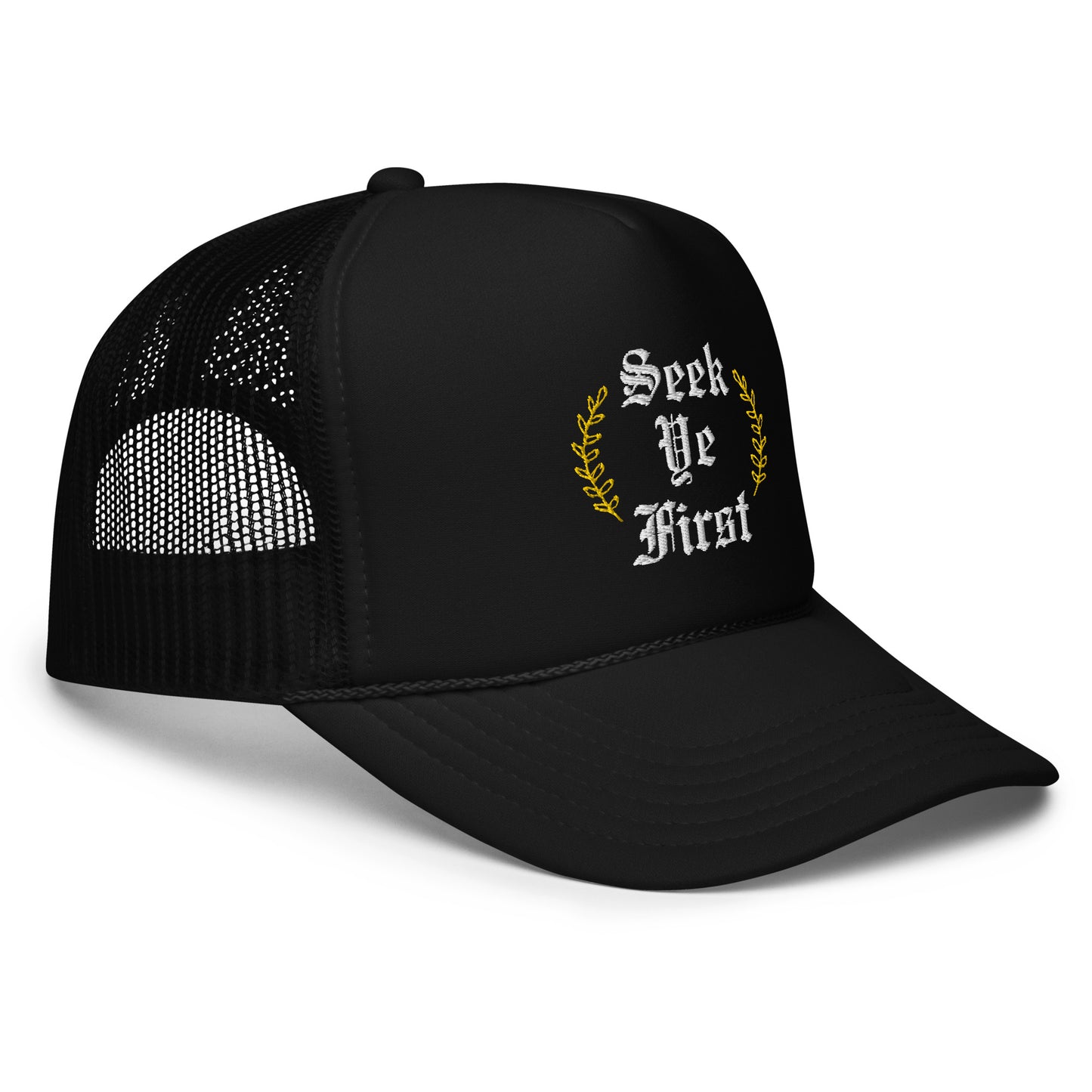 Old English Trucker Hat - Black