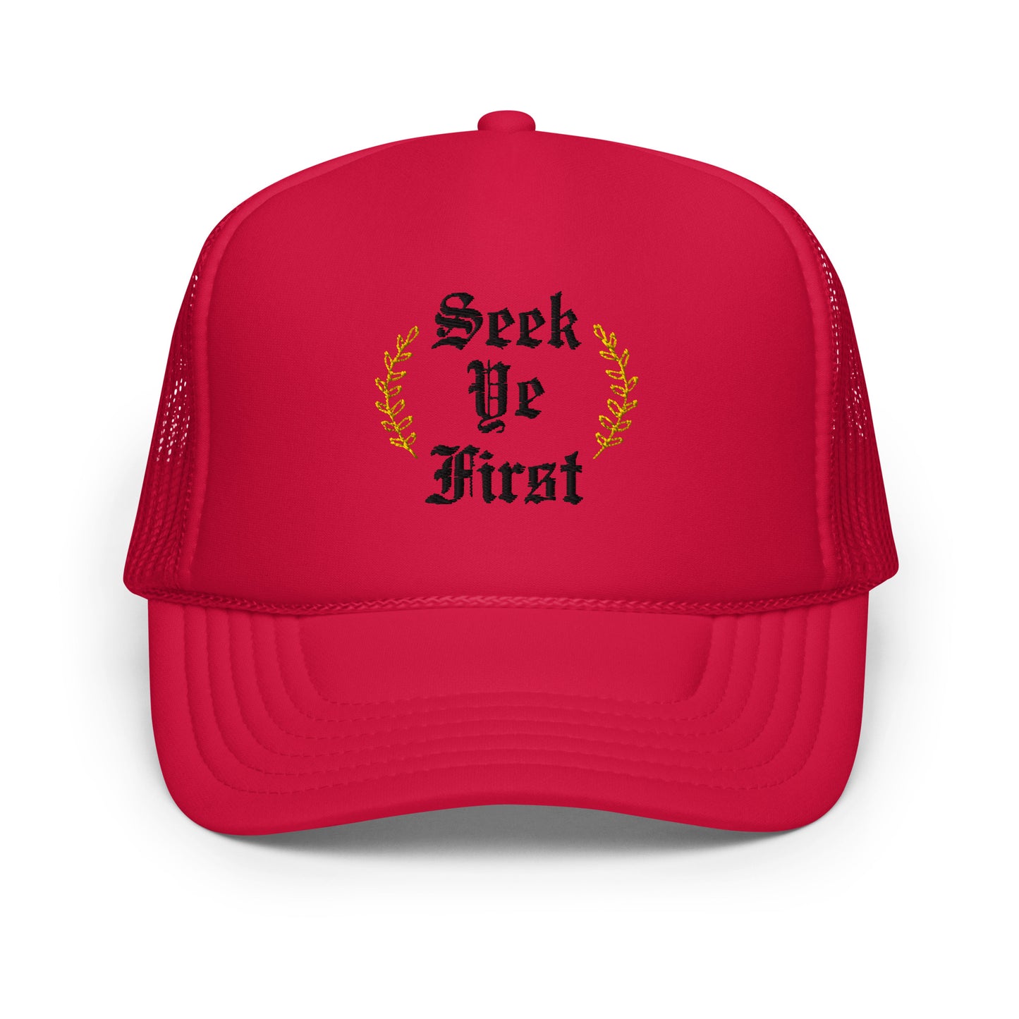 Old English Trucker Hat - Red