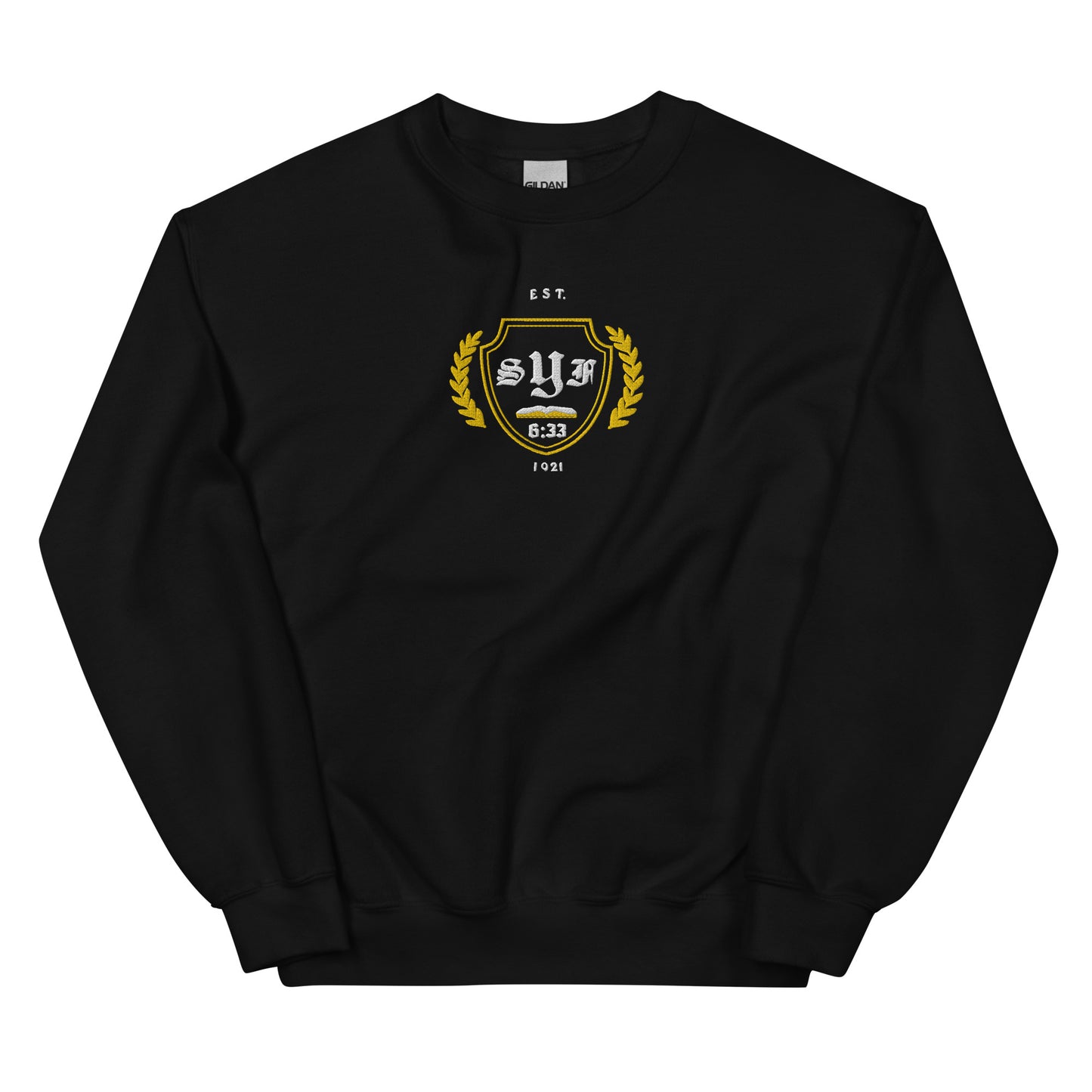 O. E. Varsity Relaxed Fit Crewneck (Black & Gold)