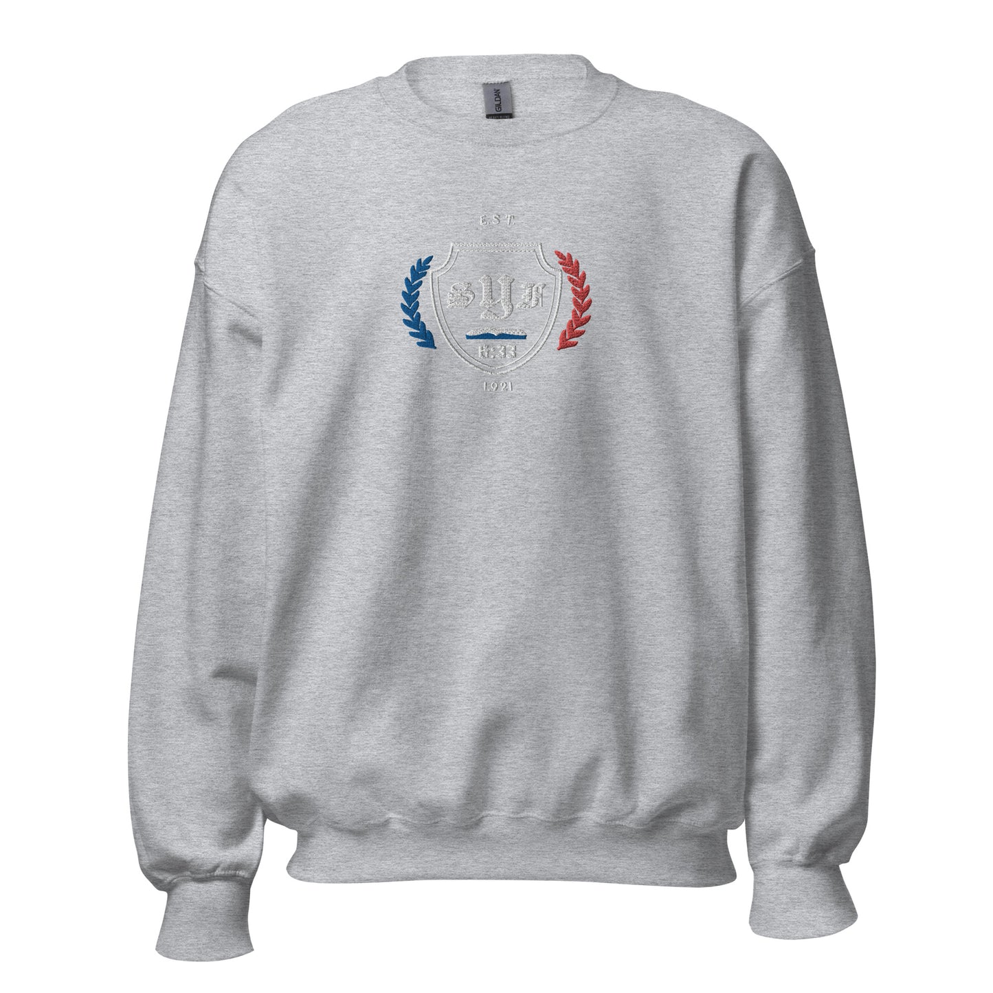 O. E. Varsity Relaxed Fit Crewneck (Gray & White)