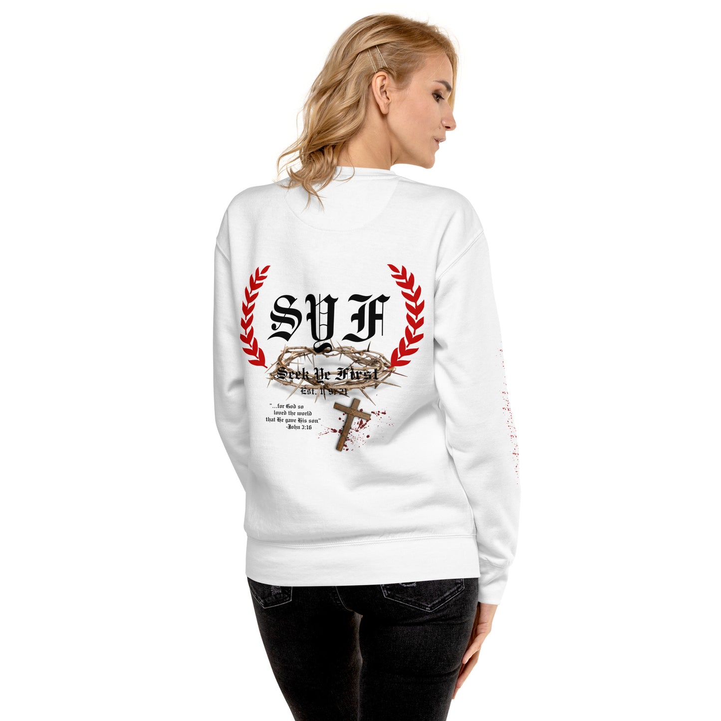 Daily Bread Sweatshirt - John 3:16 (White)