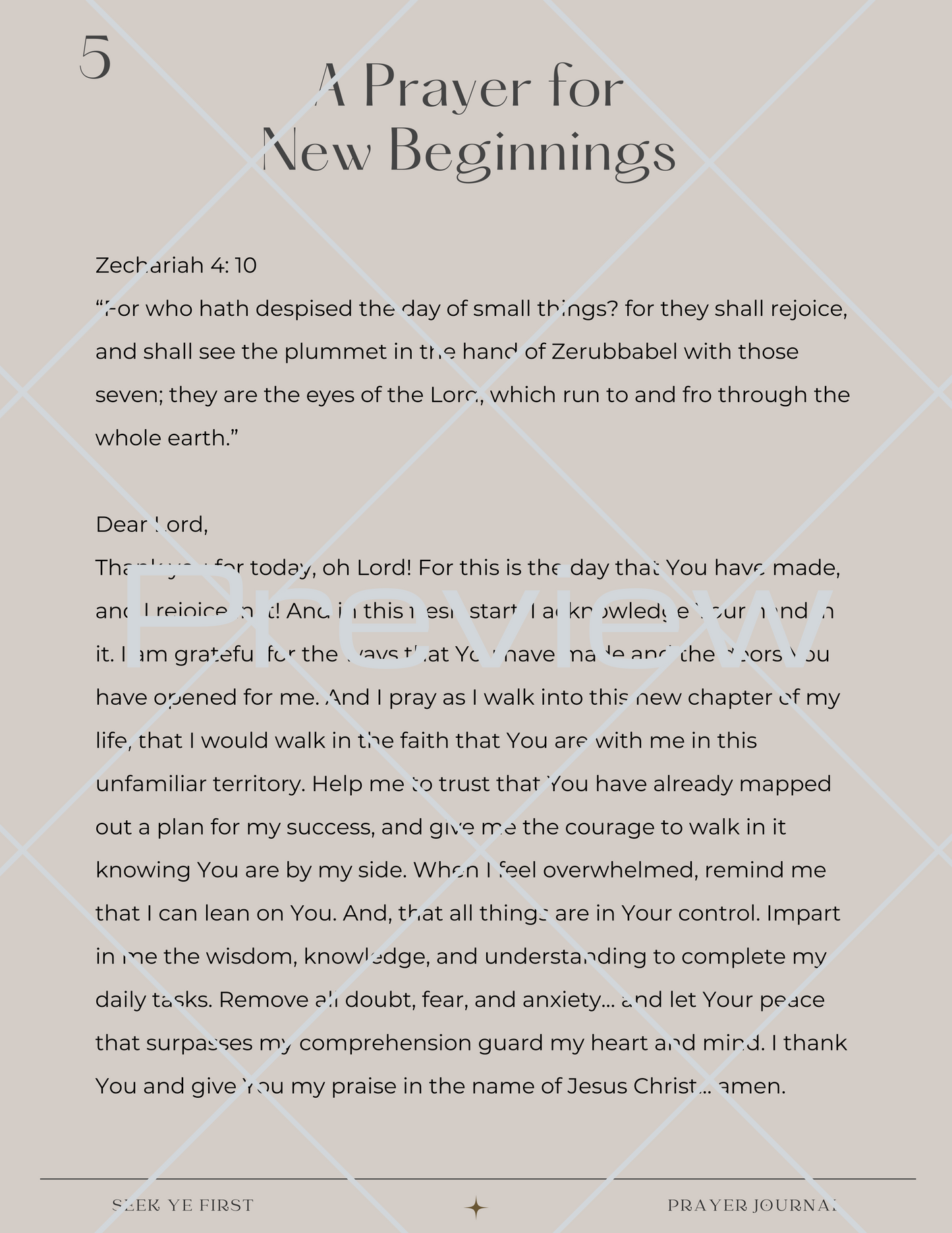 Seek Ye First Prayer Journal (Printed Booklet)