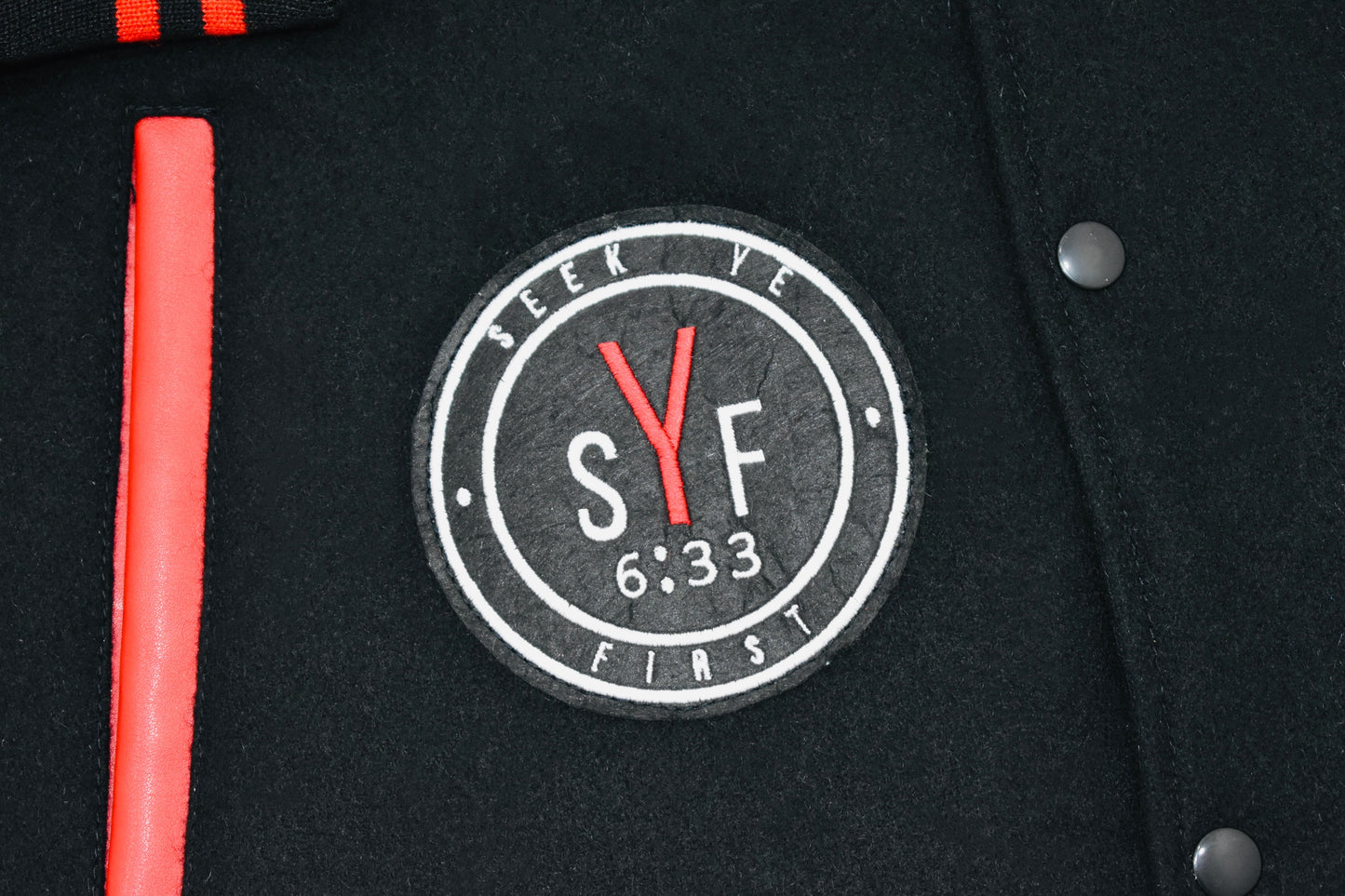 Black and Red Letterman Jacket