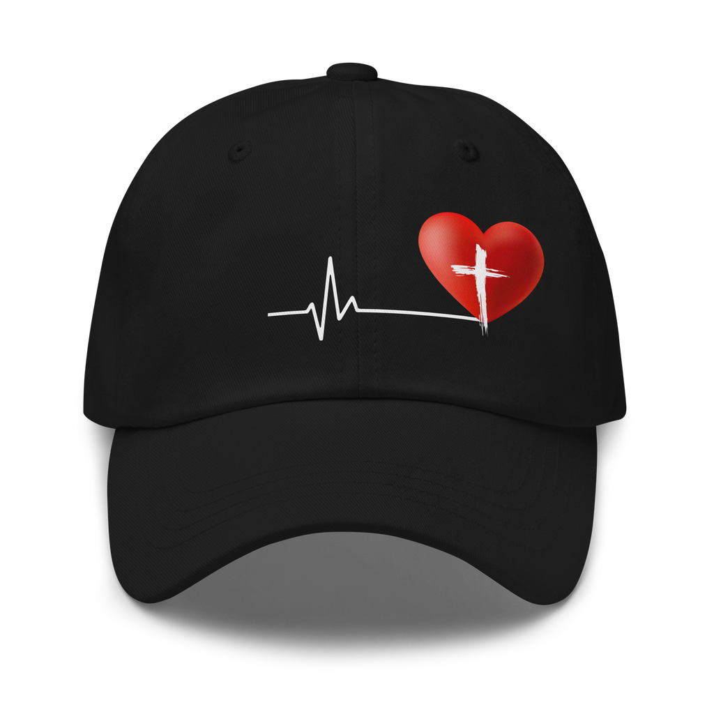 Heartbeat - Dad Hat - Black