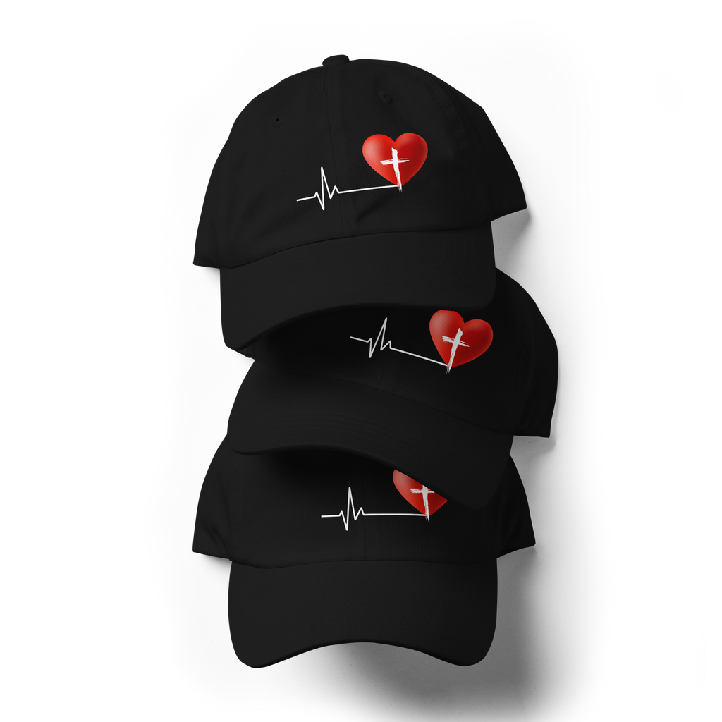 Heartbeat - Dad Hat - Black
