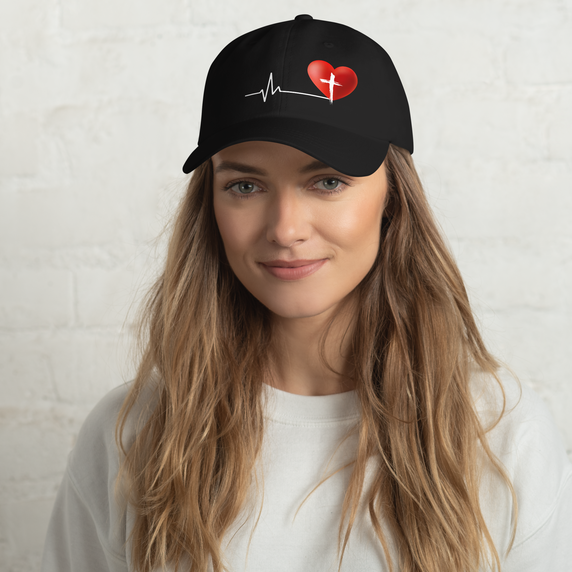 Heartbeat - Dad Hat - Black
