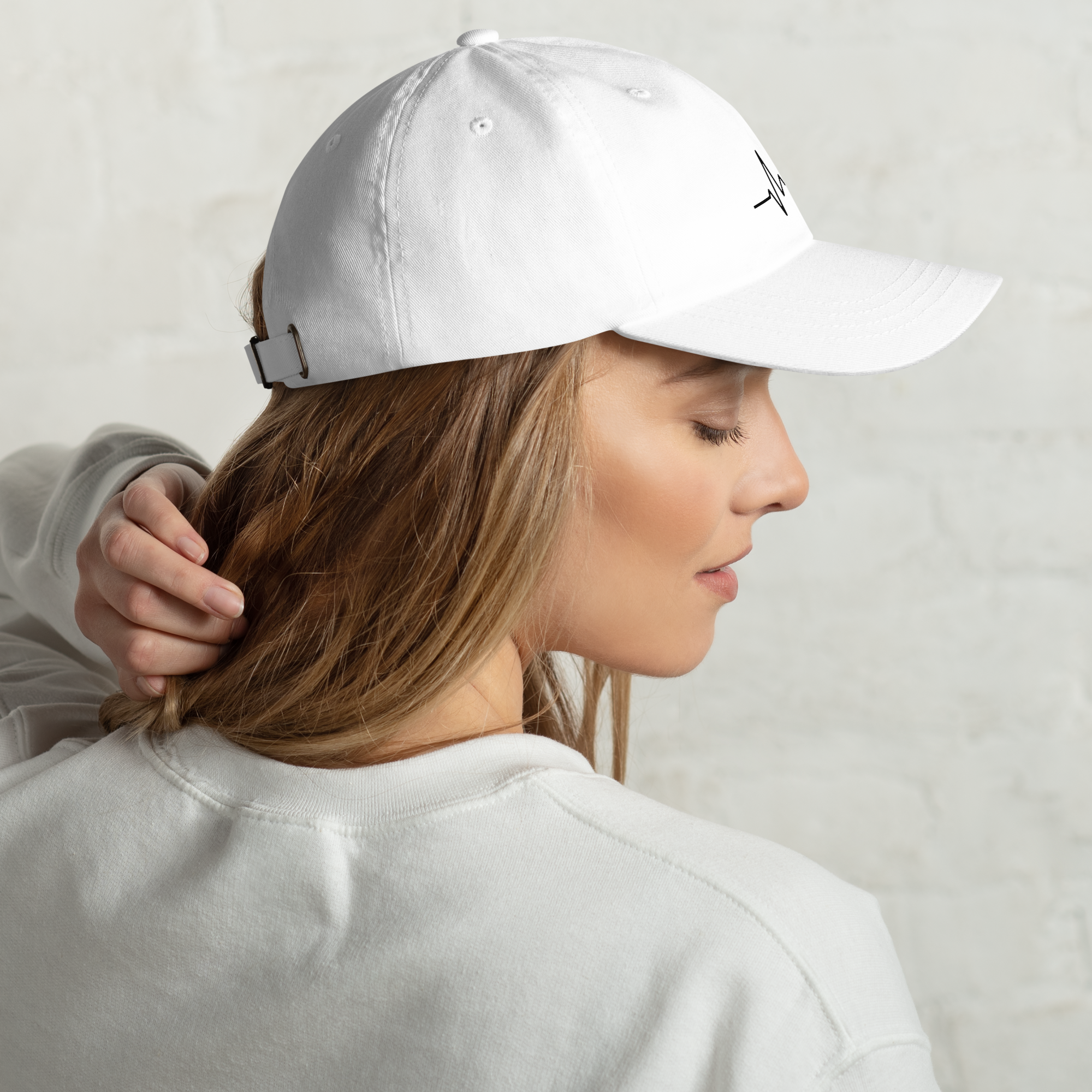 Heartbeat - Dad Hat - White