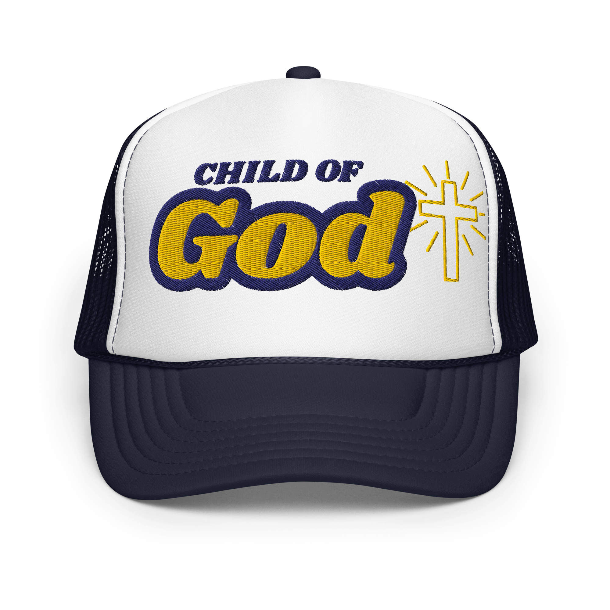 Child of God - Trucker Hat - Navy/White/Yellow