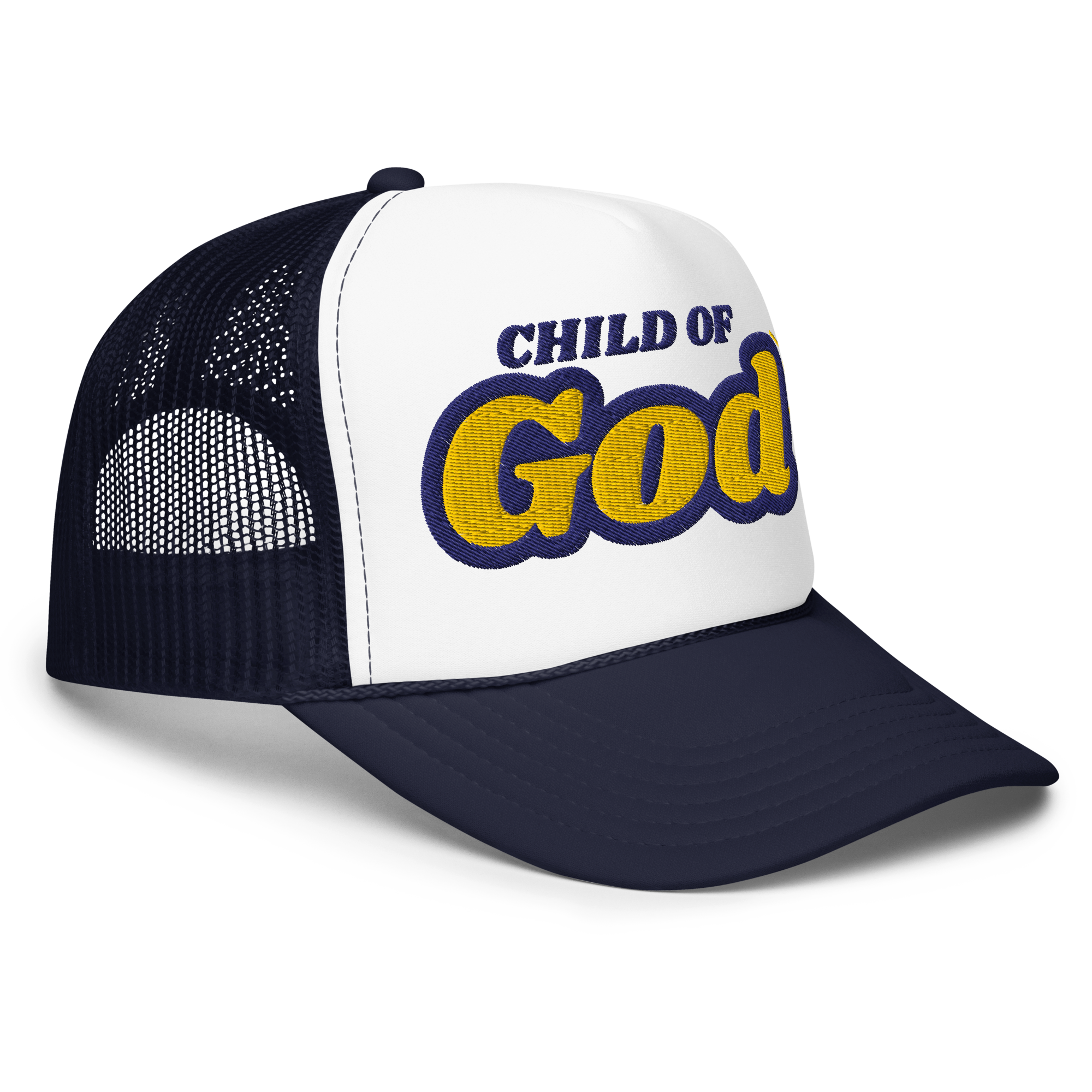 Child of God - Trucker Hat - Navy/White/Yellow