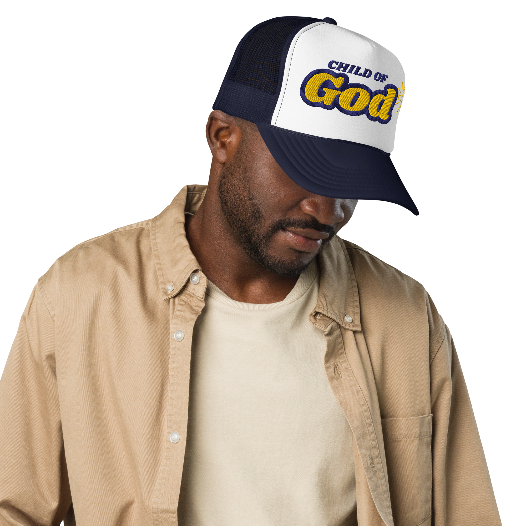 Child of God - Trucker Hat - Navy/White/Yellow