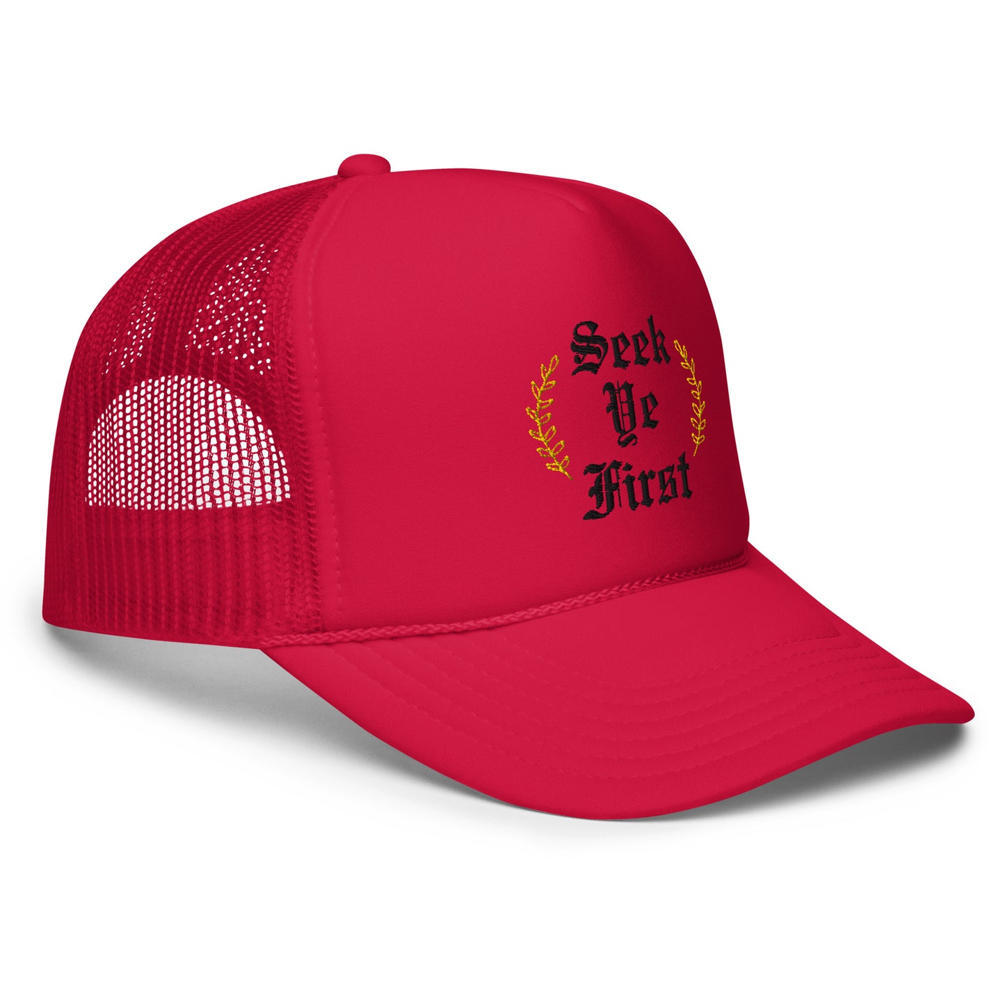 Old English Trucker Hat - Red