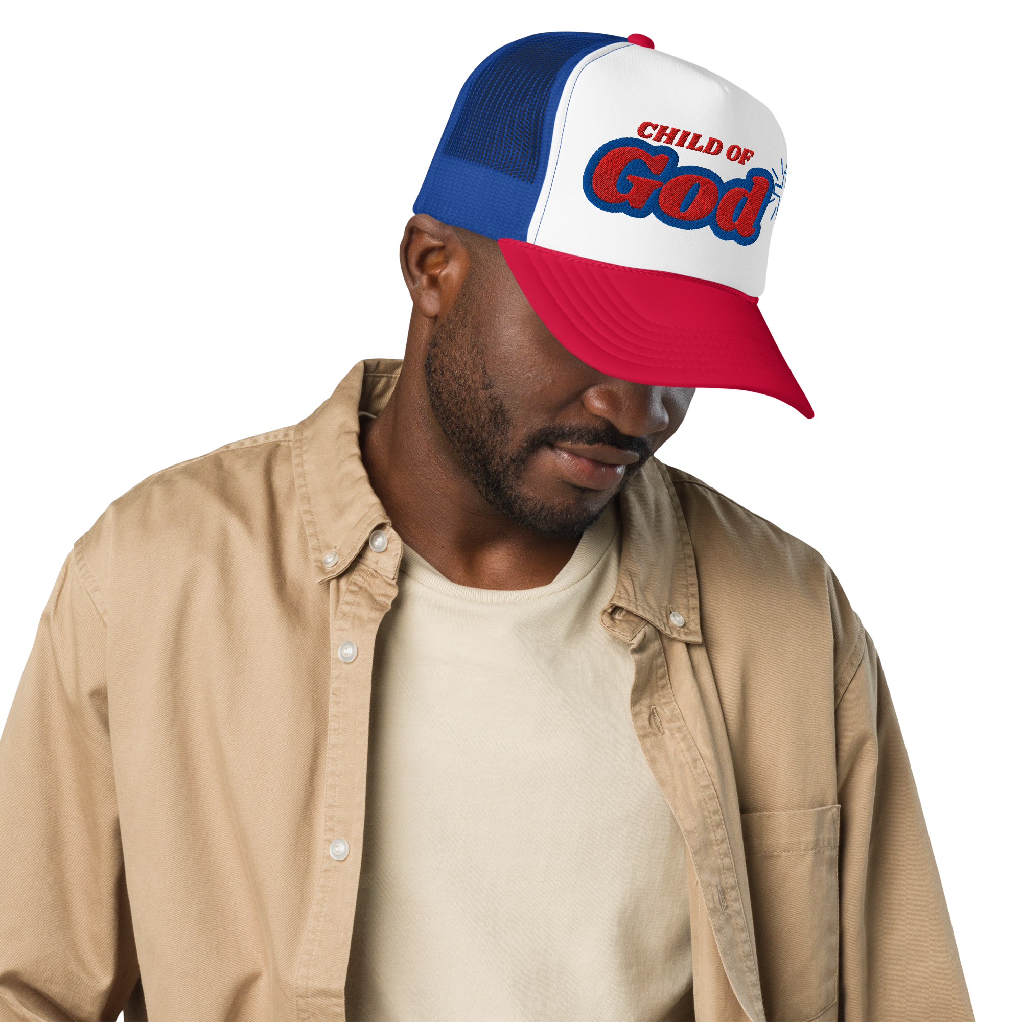 Child of God - Trucker Hat - Blue/White/Red