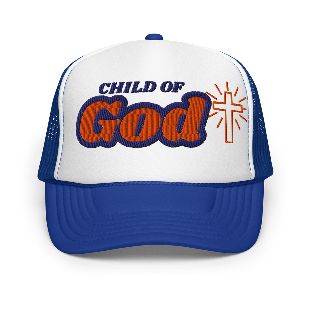 Child of God - Trucker Hat - Blue/White/Orange