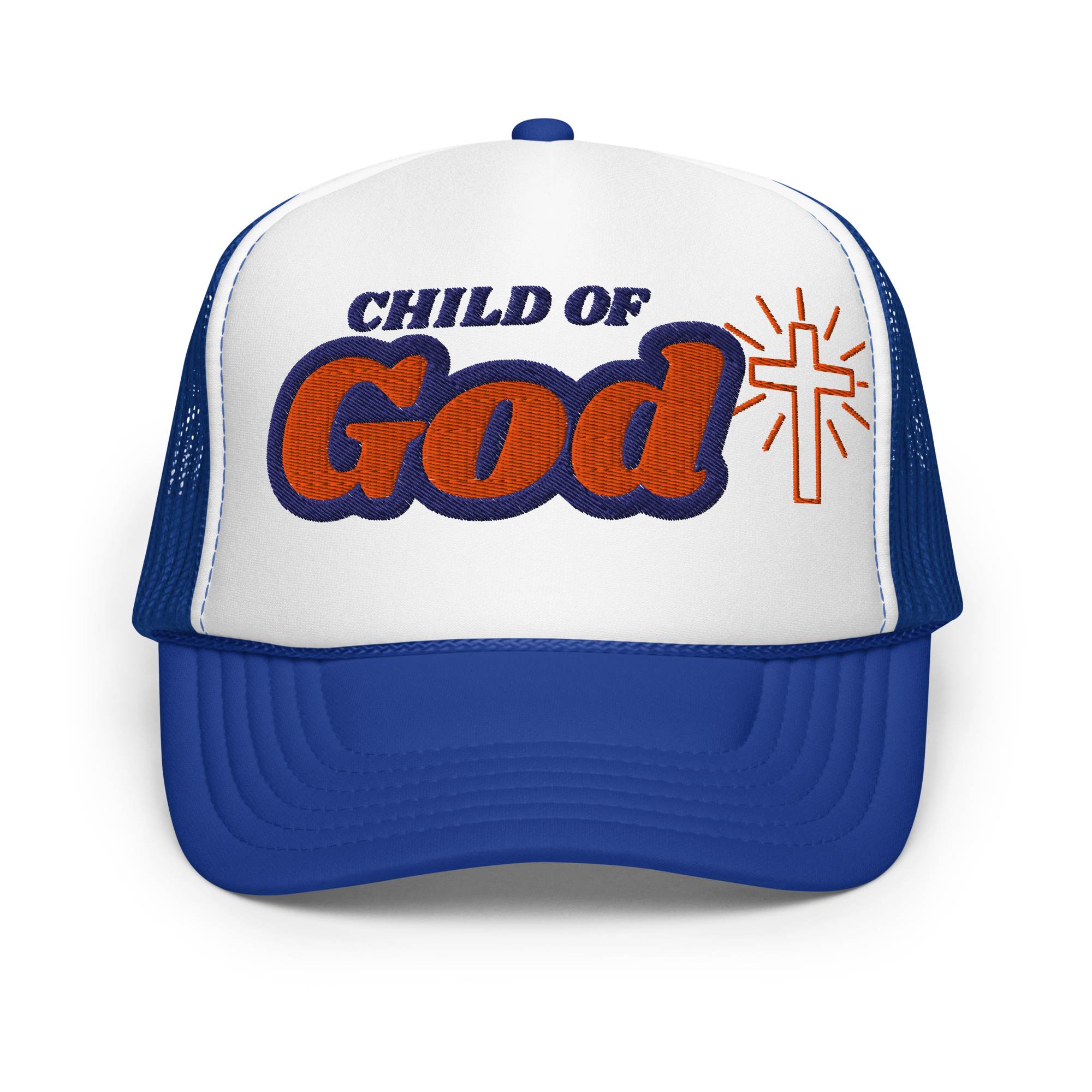 Child of God - Trucker Hat - Blue/White/Orange