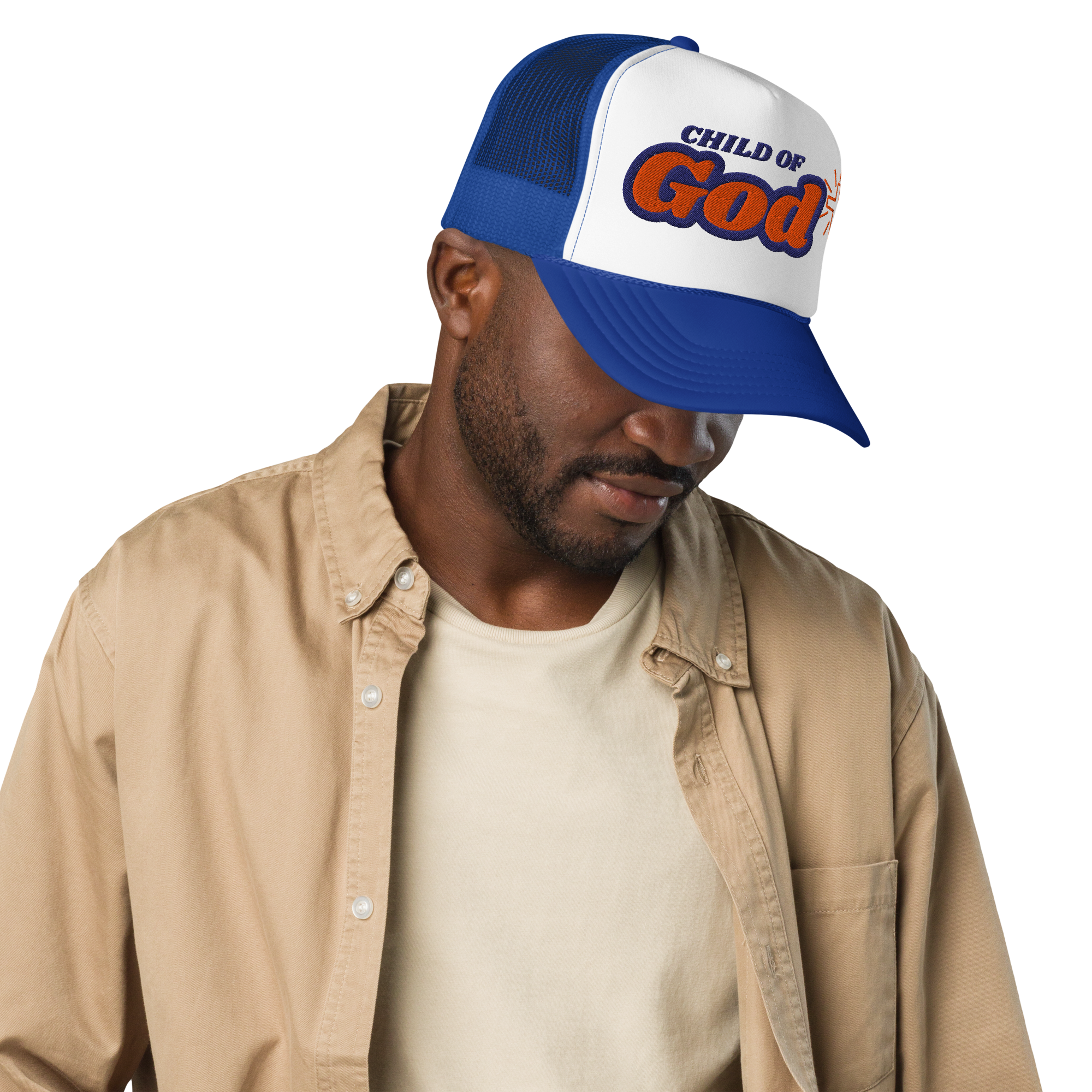 Child of God - Trucker Hat - Blue/White/Orange