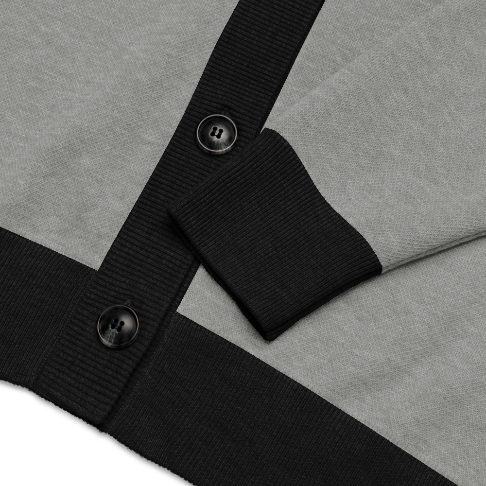 Old English Knitted Cardigan - Grey and Black