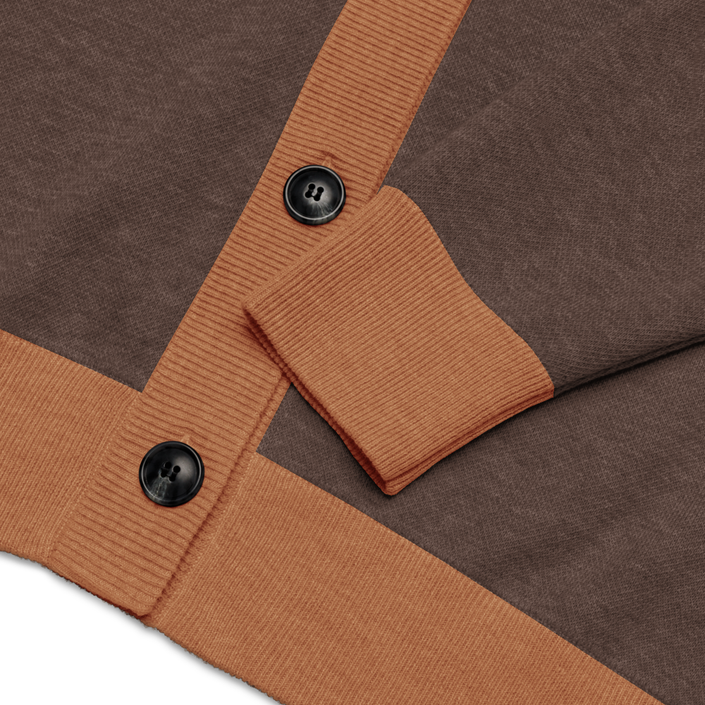 Old English Knitted Cardigan - Brown and Gold