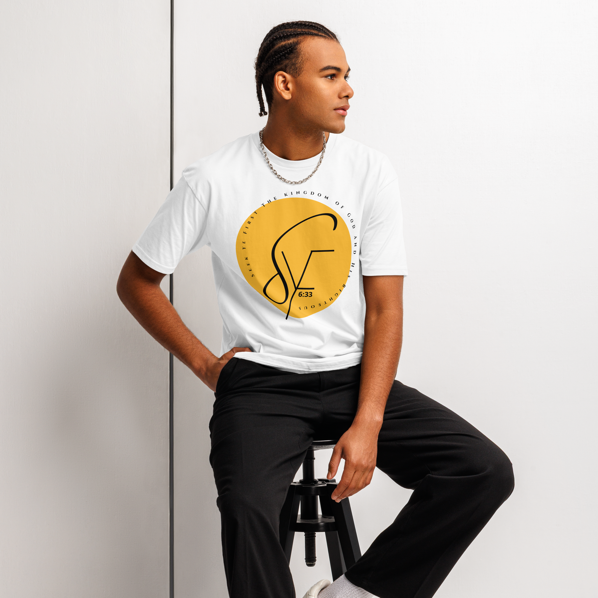 Signature 2 - Classic Tee - White/Yellow