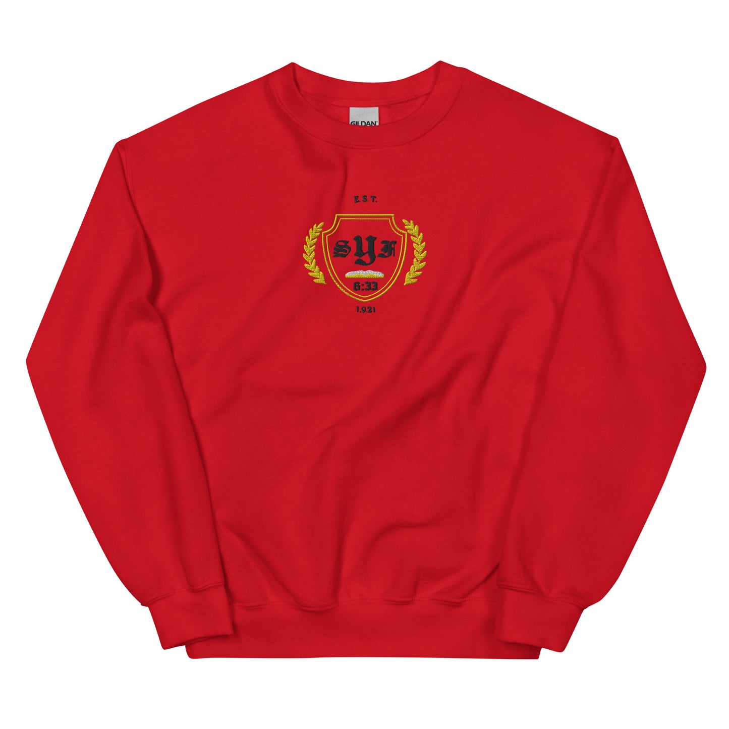 O. E. Varsity Relaxed Fit Crewneck (Red & Black)