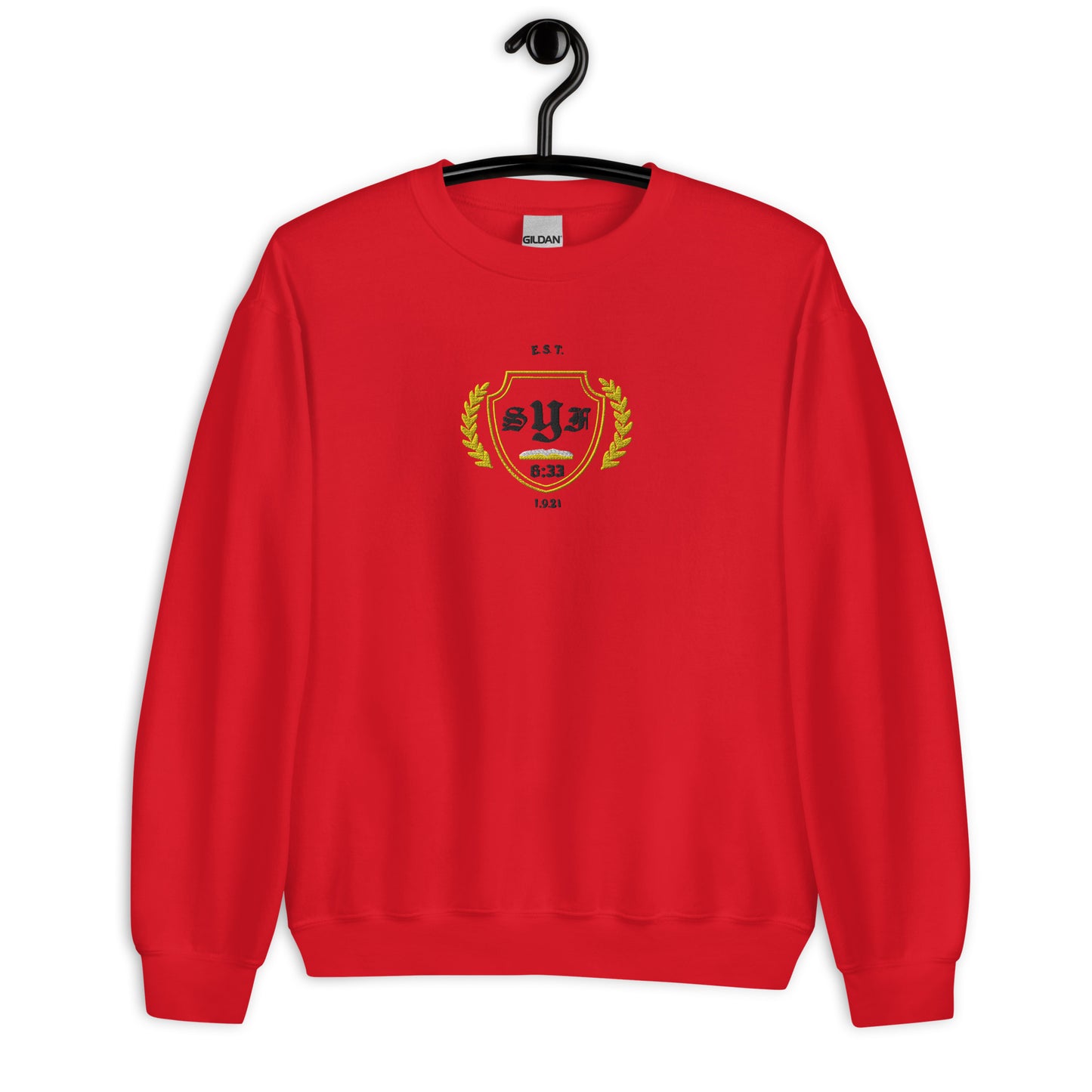 O. E. Varsity Relaxed Fit Crewneck (Red & Black)