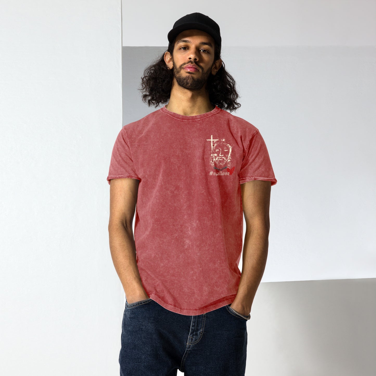 Still King Denim T-Shirt (Red)