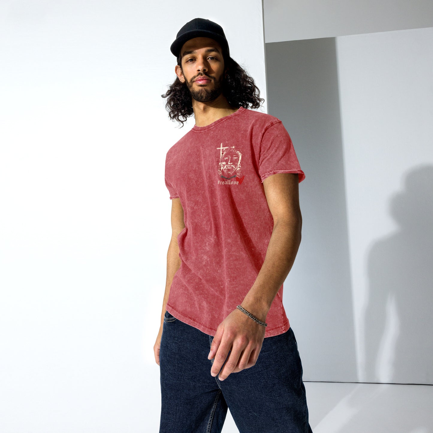 Still King Denim T-Shirt (Red)