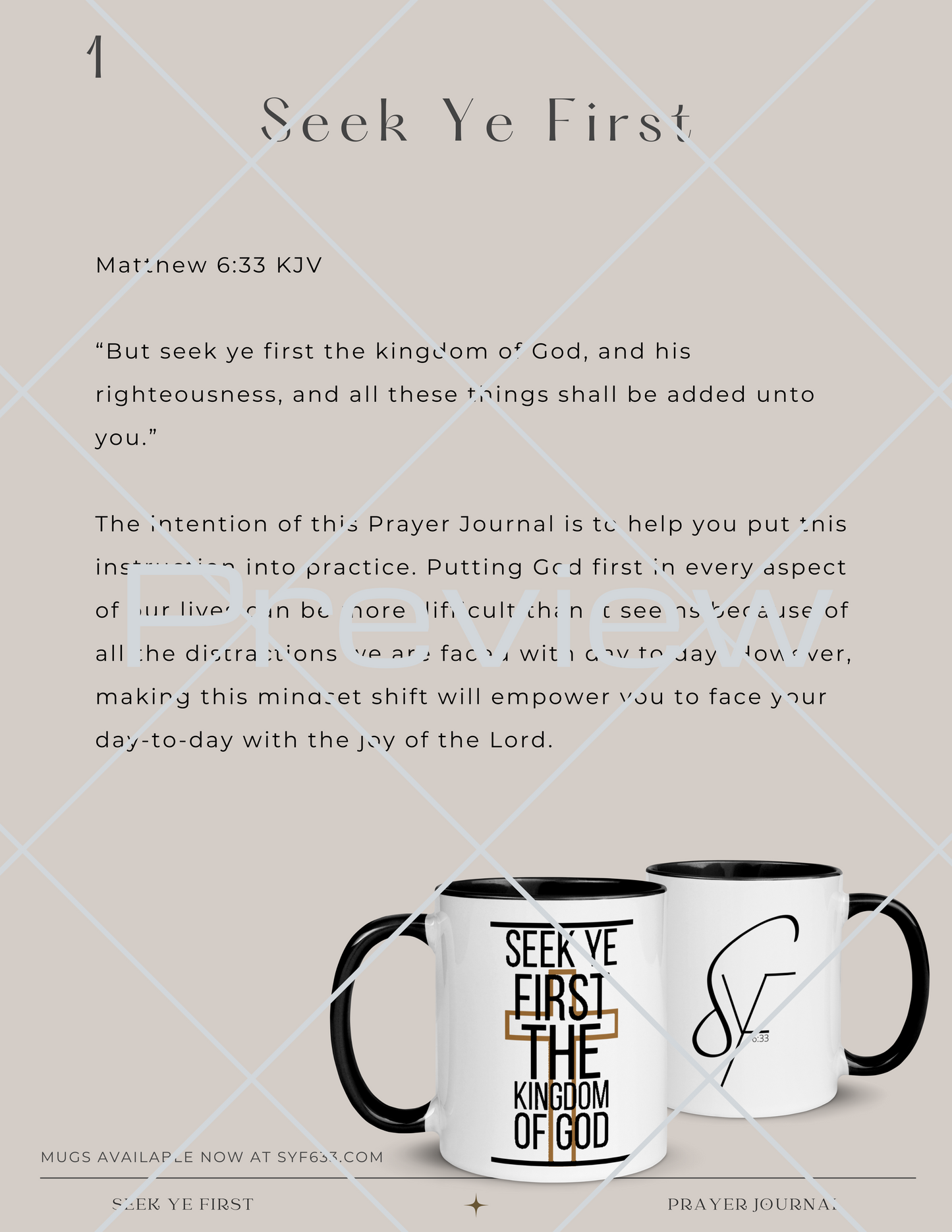 Seek Ye First Prayer Journal (Printed Booklet)